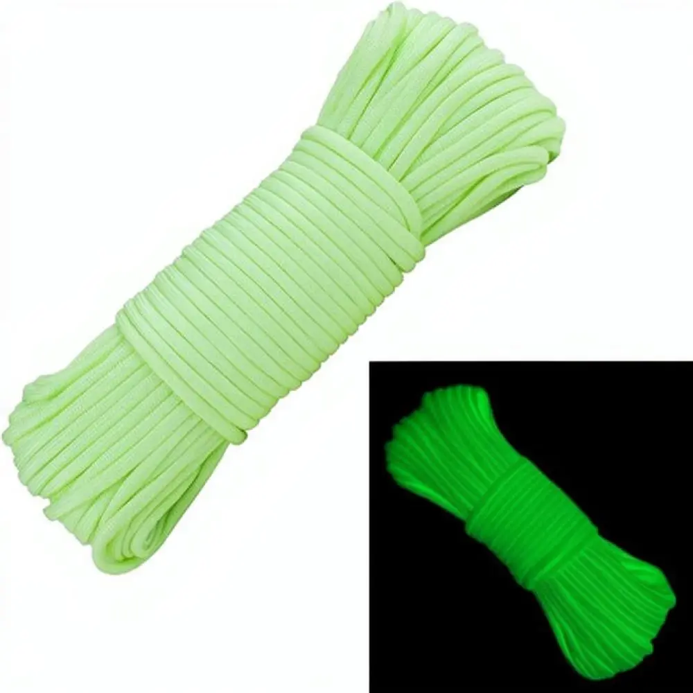 Polyester Luminous Paracord 4mm Glowing Survival Rope Outdoor Camping Hiking Gear DIY Bracelet Weaving Pet Traction Tether Cord