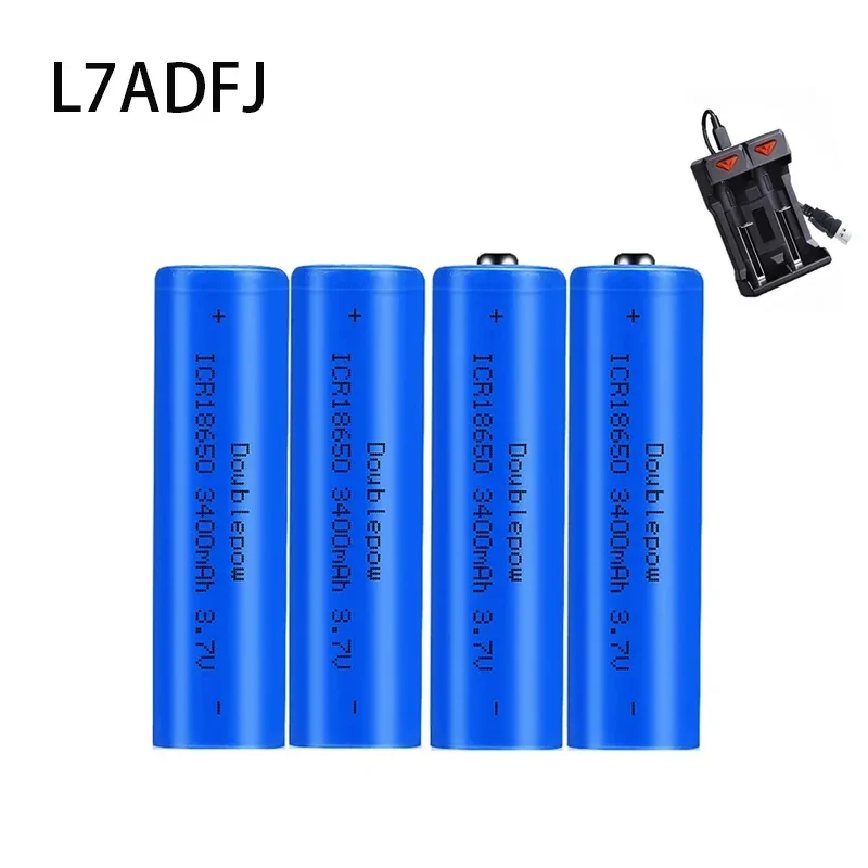 18650 3400mah Li-ion Battery With Charger 3.7V Rechargeable Batteries For Electric Pointer Doorbell Flashlight Lithium Battery