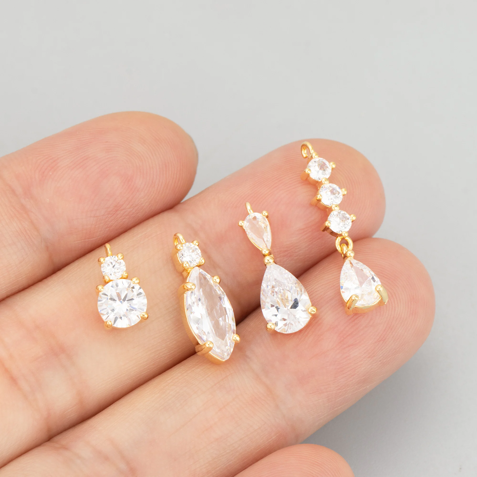 

GUFEATHER,6pcs/lot,MH63,High Quality 18k Gold Plated Copper Zircon Handmade Charms Diy Pendants Diy Jewelry Findings Accessories