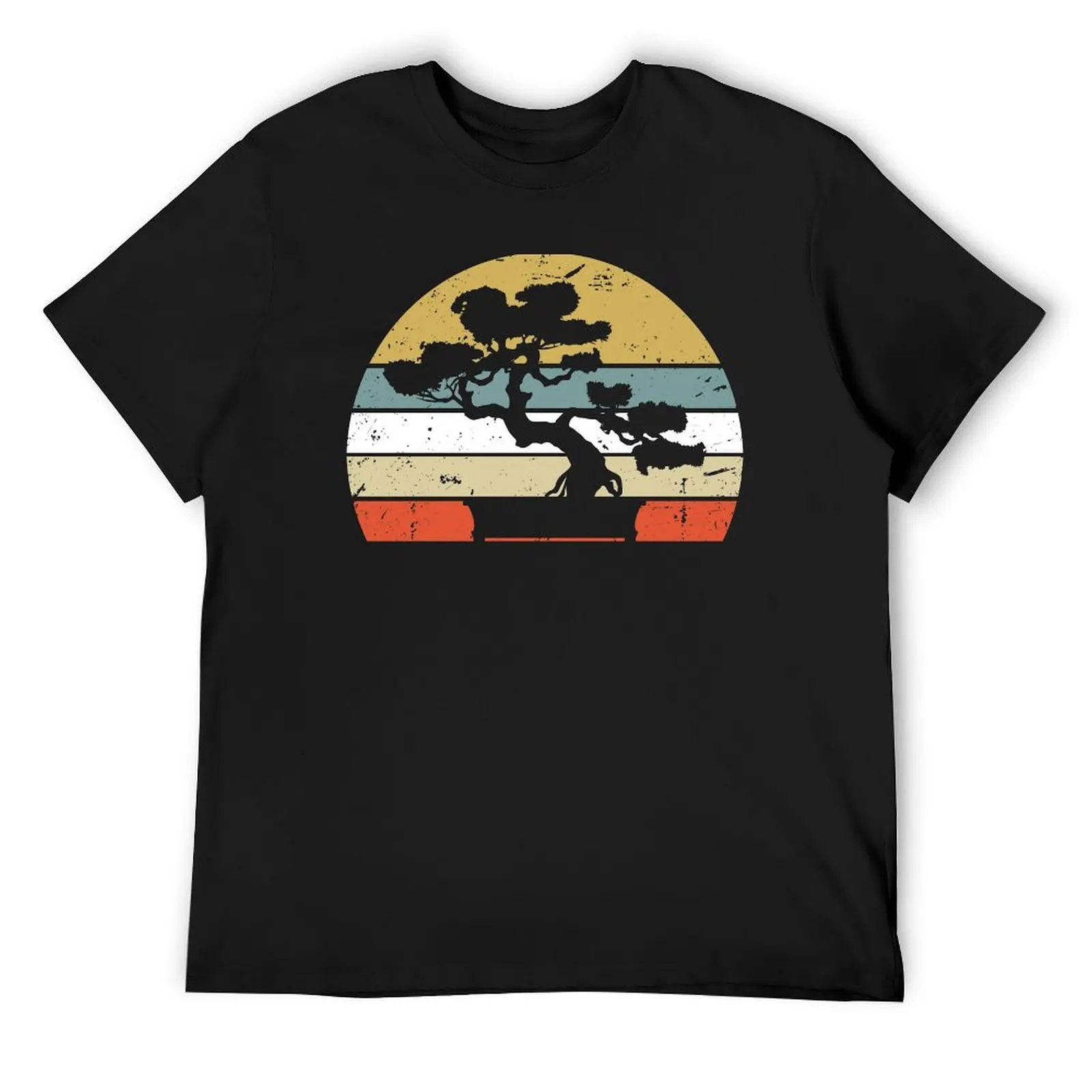 

Bonsai Retro Vintage Sunset Bonsai Tree T-Shirt graphic shirts quick-drying cute clothes mens designer t shirt