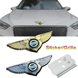 3D Car Front Hood Grille Wings Emblem Decal Badge Sticker for Nissan Nismo Qashaqai Altima Sylphy Juke Leaf Titan Xterra Sentra