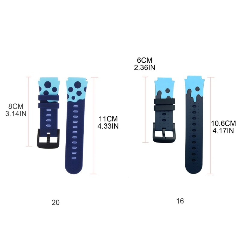 เด็กสมาร์ทนาฬิกาเปลี่ยนสายเข็มขัดสำหรับ 16 มม. กว้าง 20 มม. สายนาฬิกานุ่ม Dropship