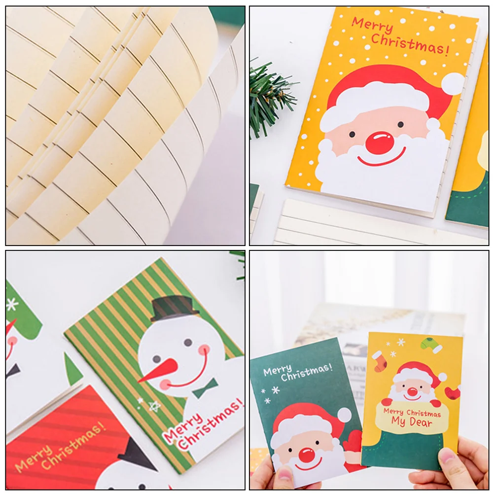 24 Pcs The Notebook Christmas Pocket Xmas Appearance Notepad Cartoon Writing Student