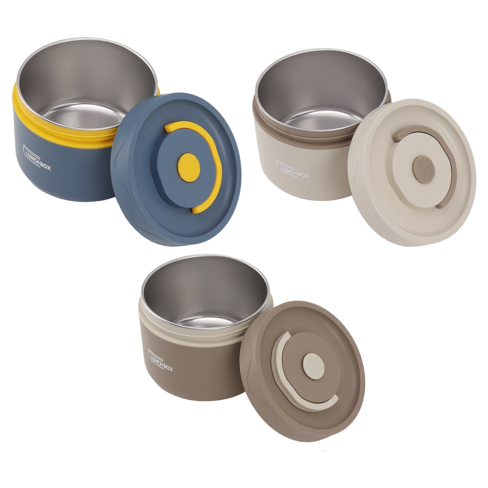 550 ml isolierte Bento-Lunchbox aus Edelstahl, stapelbar, 2 Etagen, runde Bento-Lunchbox, auslaufsicherer Lebensmittelbehälter aus Edelstahl