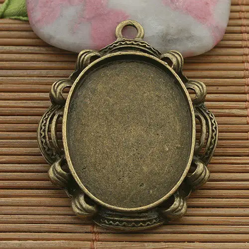 

8pcs antiqued bronze oval rim cabochon settings/photo frame in 29x22mm h5083