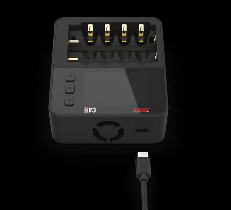 ISDT C4 EVO Smart Battery Charger Type-C QC3.0 Output with IPS Display Screen and Fire Prevention Six Alots Independent Charging