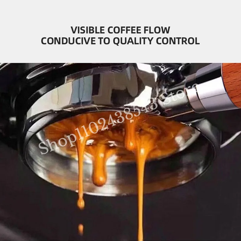 E61 Coffee Machine Solid Wood Bottomless Handle Portafilter 58MM Universally Applicable Grouphead Mahogany Bottomless Po