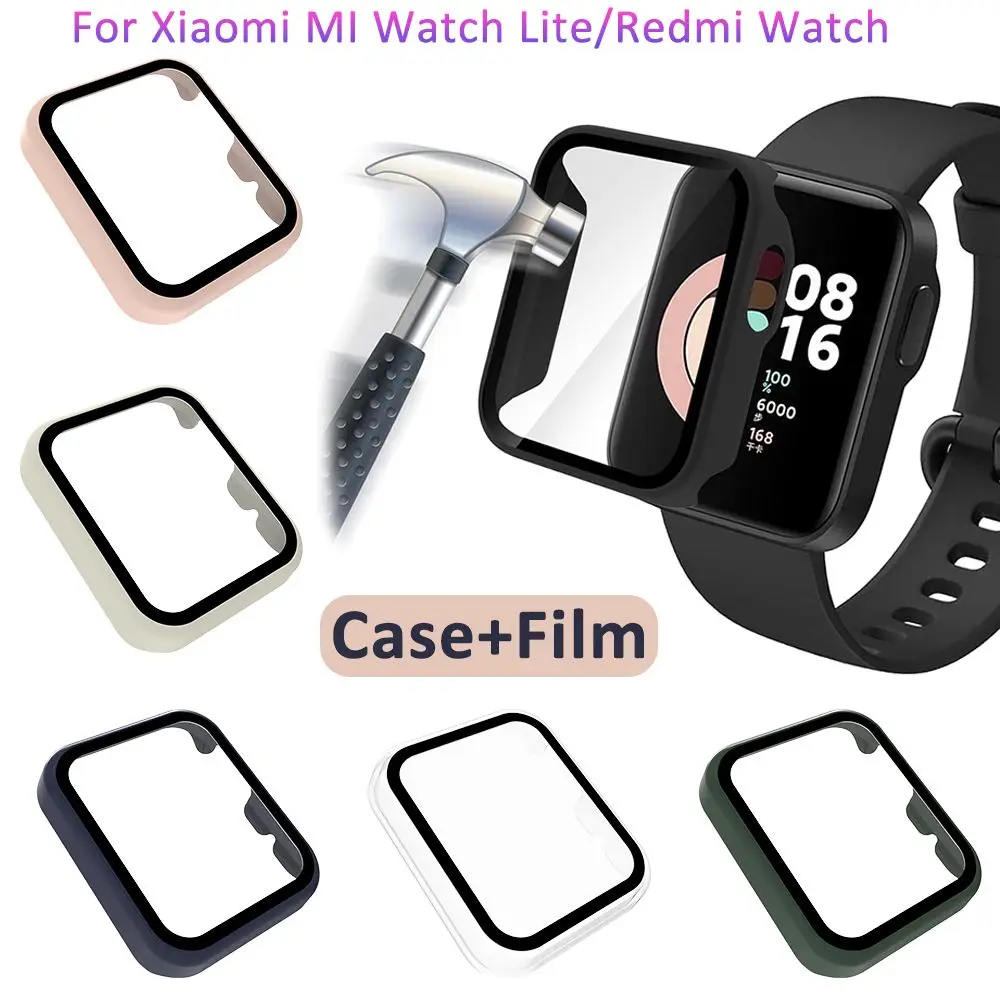 Smart Watch Protective Bumper Cover Hard Full Edge Glass Screen Protector Case Shell Frame For Xiaomi Mi Watch Lite/Redmi