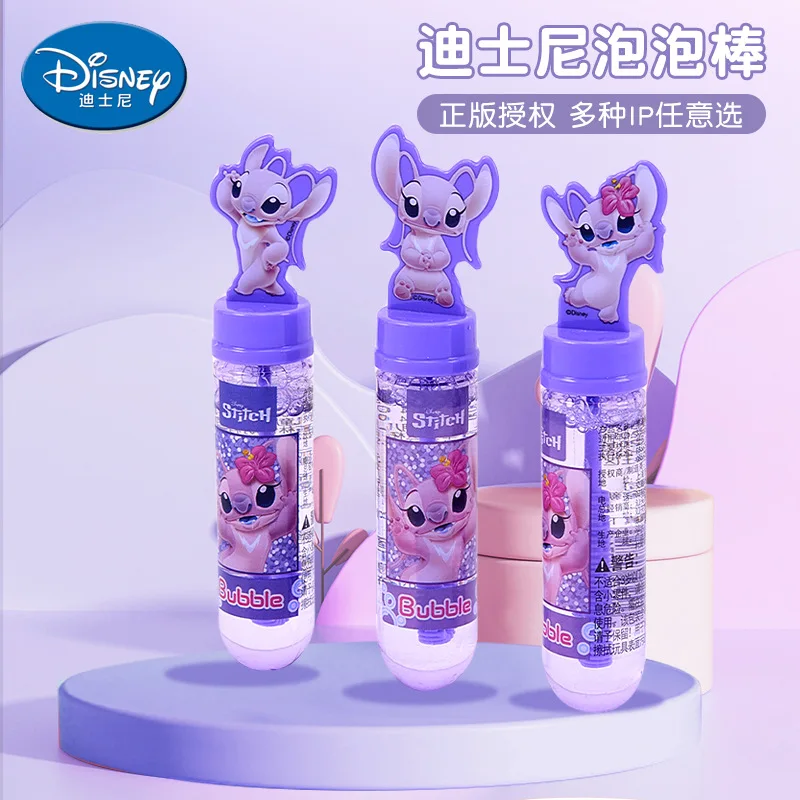 Anime Disney Bubble Stick dibujos animados Mickey Minnie máquina de burbujas lindo Pato Donald Stitch juguete de soplado de burbujas pequeñas para niños