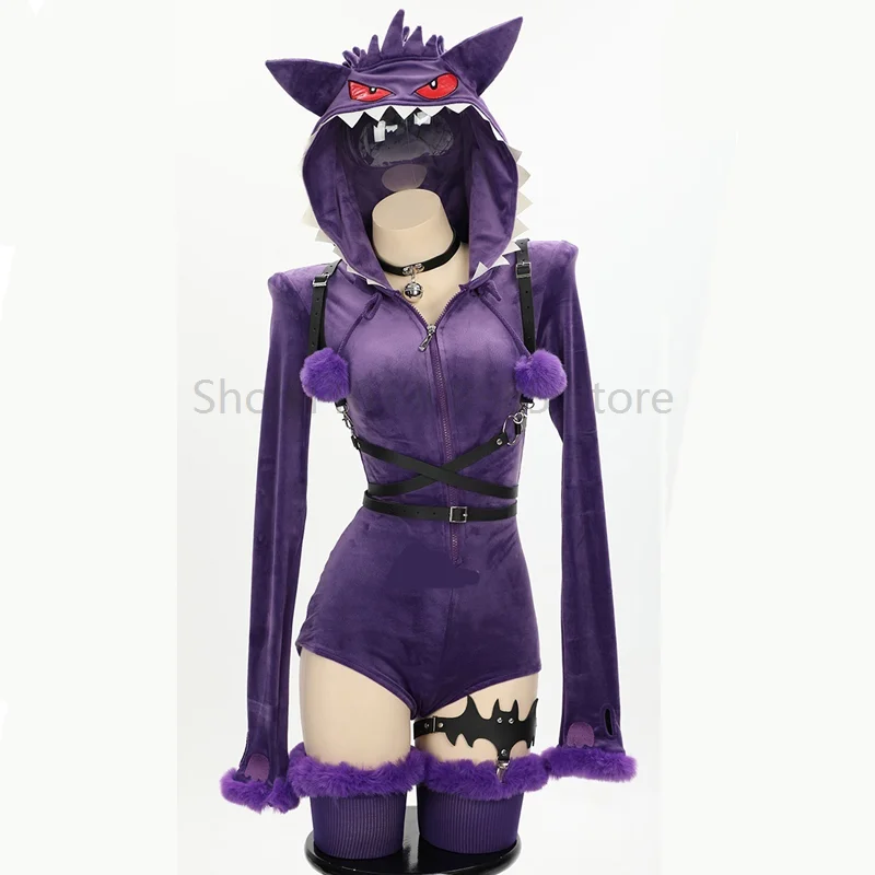 

Anime Cosplay Costume Women Sexy Hooded Bodysuit Tail Socks Suit Bunny Girl Cartoon Plush Pajamas Kawaii Jumpsuit Uniform