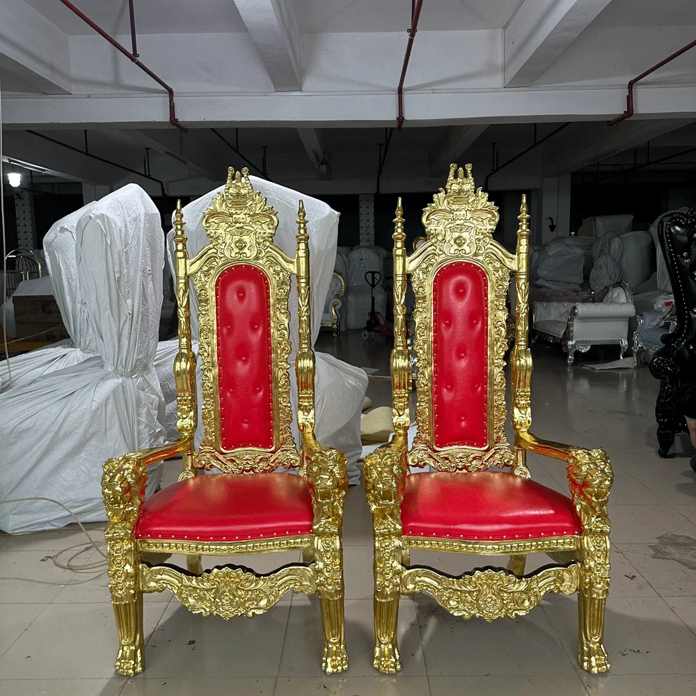 Wedding Rental Large Lion Red Cheap King And Queen Throne Chairs