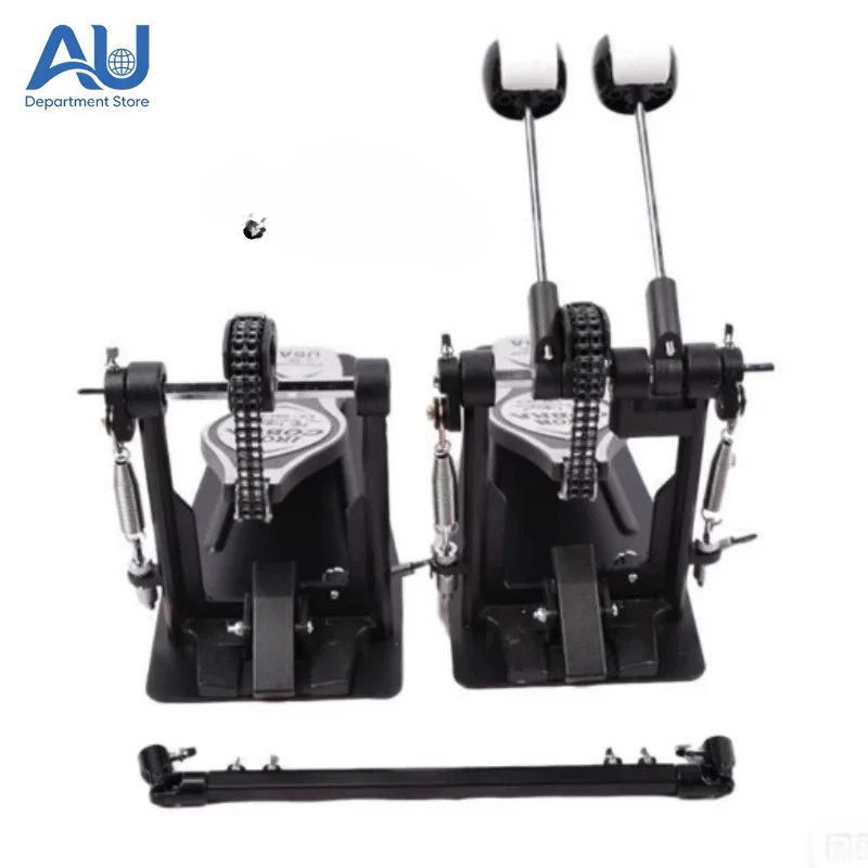Large Power Double Kick Drum Pedal - Zinc Alloy Thick Chain Stepping Hammer Drumming Foot Pedal Head Accessory