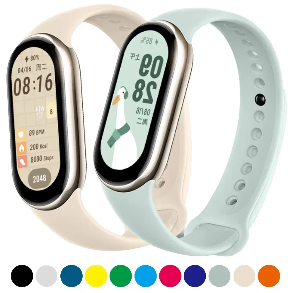 Correa de silicona para xiaomi Mi band 8, pulsera deportiva con NFC, repuesto para reloj inteligente