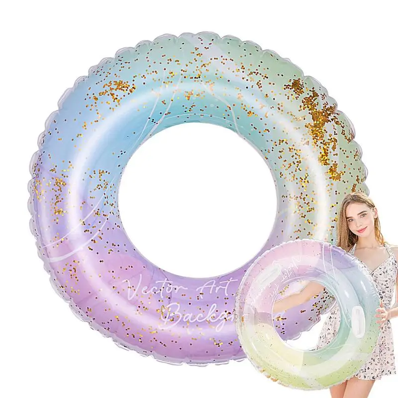 

Ring Pool Float Pool Float Tube With Sequins Swimming Pool Rings Swim Tubes For Outdoor Beach Water Fun