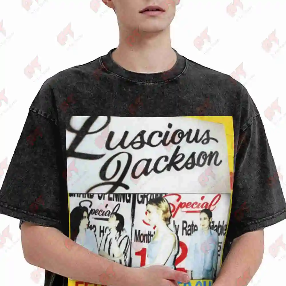 Luscious Jackson Fever In Out Vintage Washed Tee Pure Cotton T-Shirt