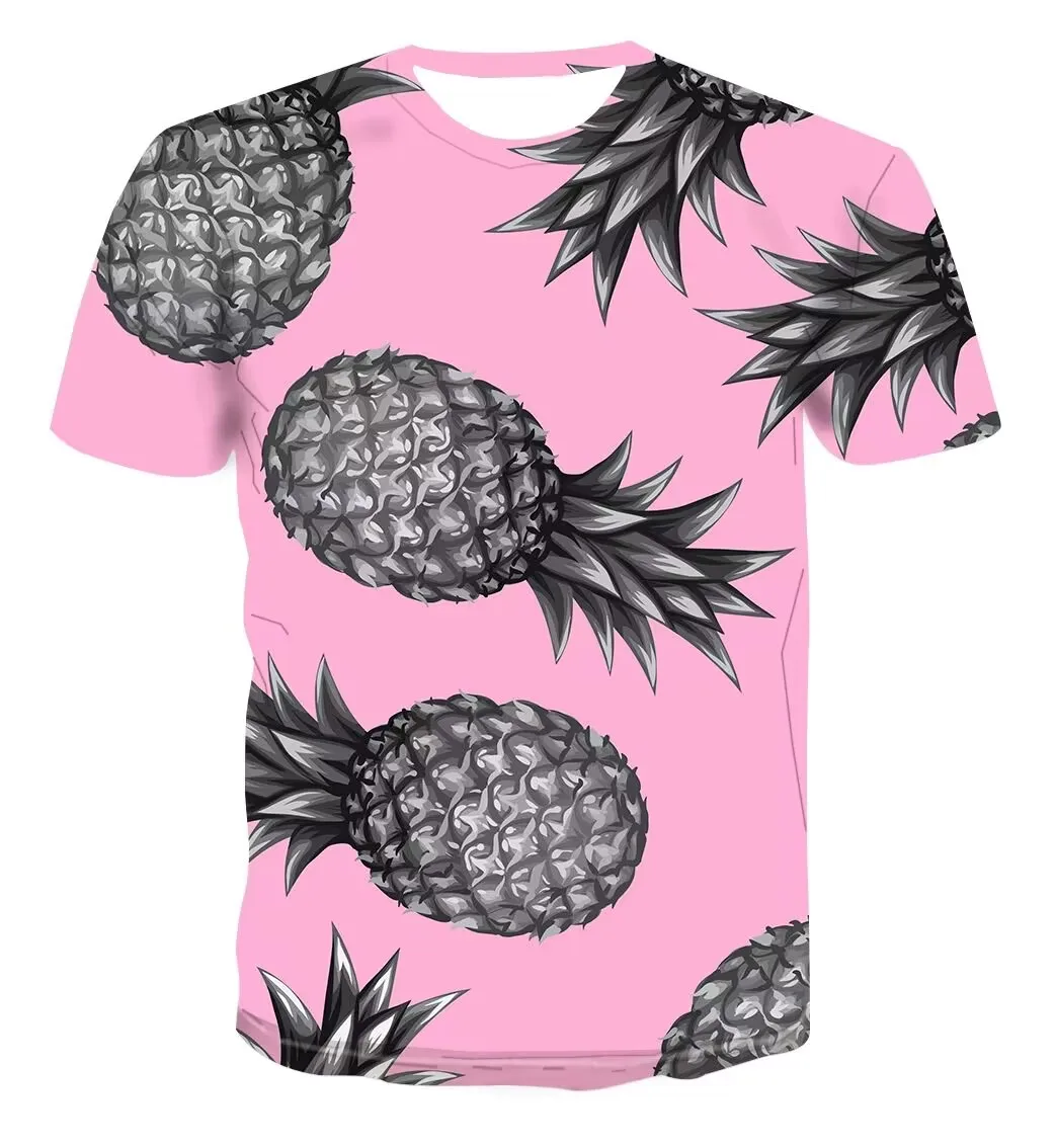 T-shirt Hd da uomo riotosa alla frutta con personalità estiva moda Hip Hop manica corta Top astratto Harajuku abbigliamento di qualità creativa