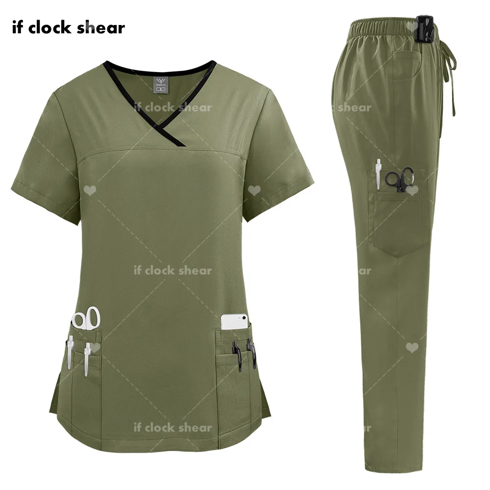 

Slim Fit Medical Scrubs Uniform Women Scrub Sets Nursing Accessories Hospital Surgery Gowns Dental Clinic Beauty Salon Workwear