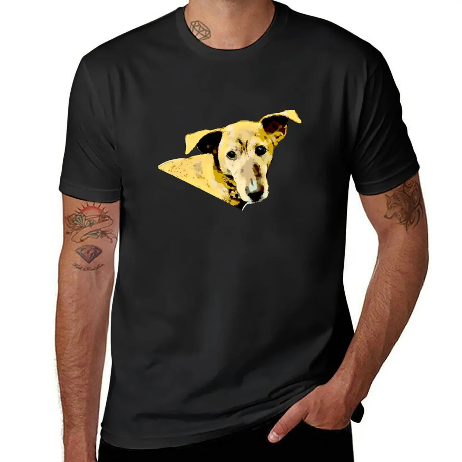 Cute Dog with Perky but Floppy Ears T-Shirt hippie clothes funnys plain anime black t shirts for men