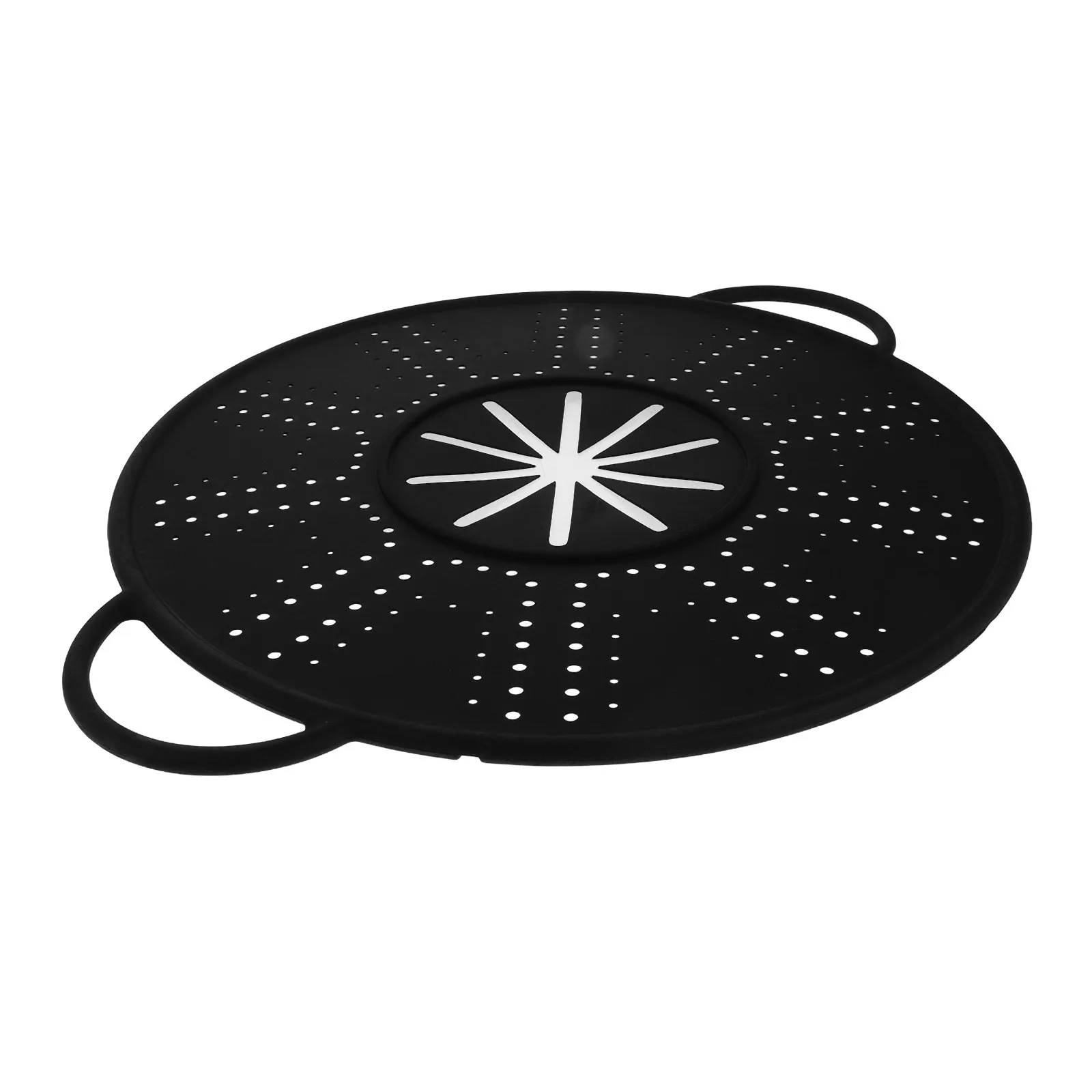 Silicone Splatter Screen Pan Cover Double Side Handles Heat Insulation Frying Pan Oil Splash Guard Cooling Mat Drain Board