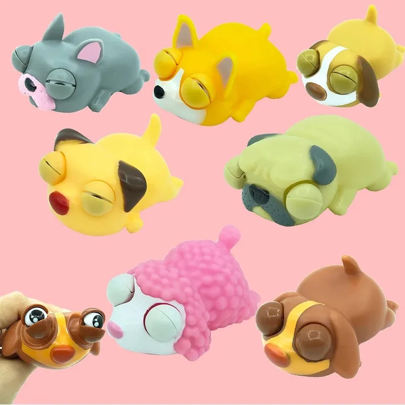 ~Creative Funny Eyeball Burst Squeeze Eye Toy Love sleeping dogs Pinch Toys Adult Kids Stress Relief Fidget Toy Doll Toy