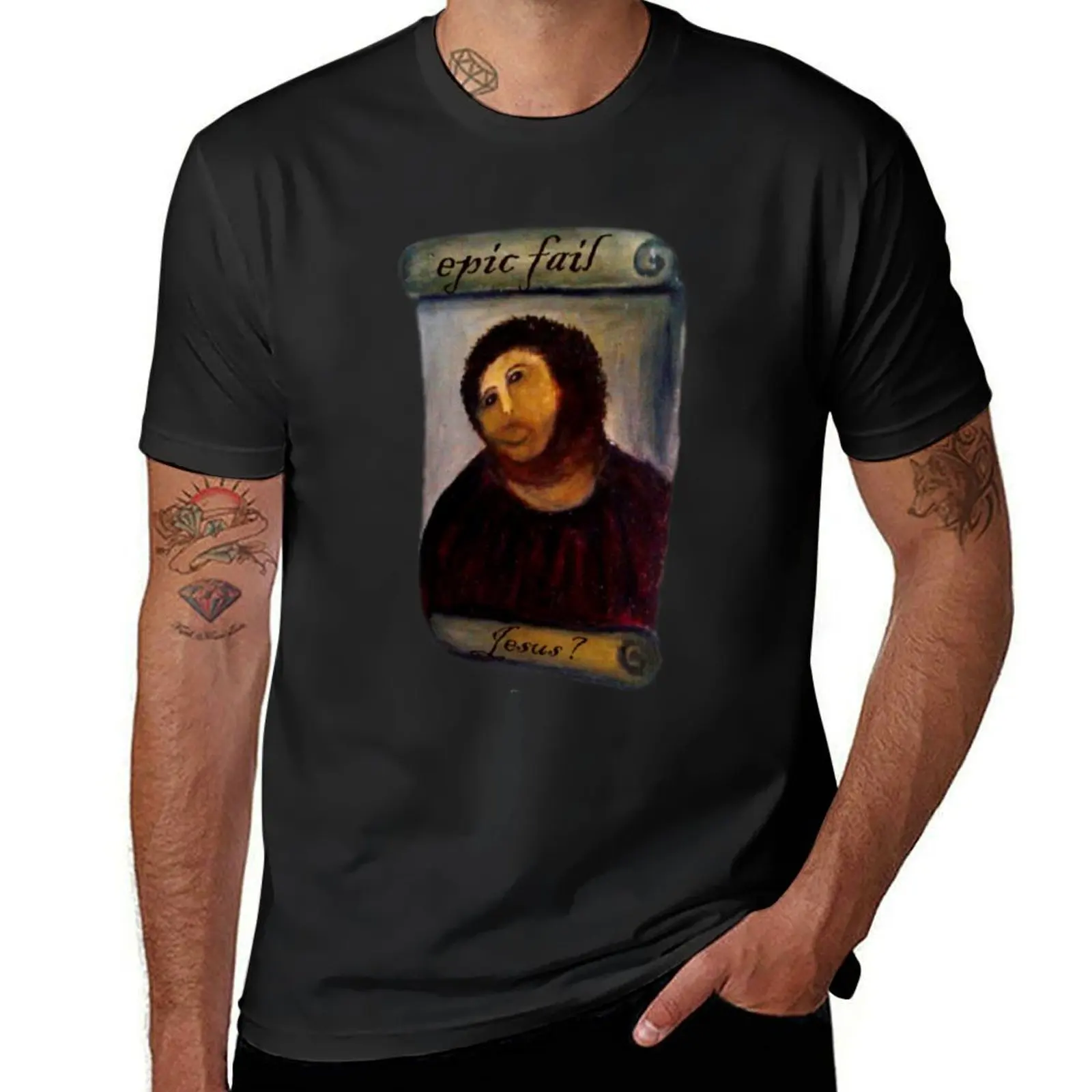 Epic Fail - Jesus Fresco (Ecce Homo) T-Shirt cute tops sweat vintage clothes heavyweights mens t shirts casual stylish