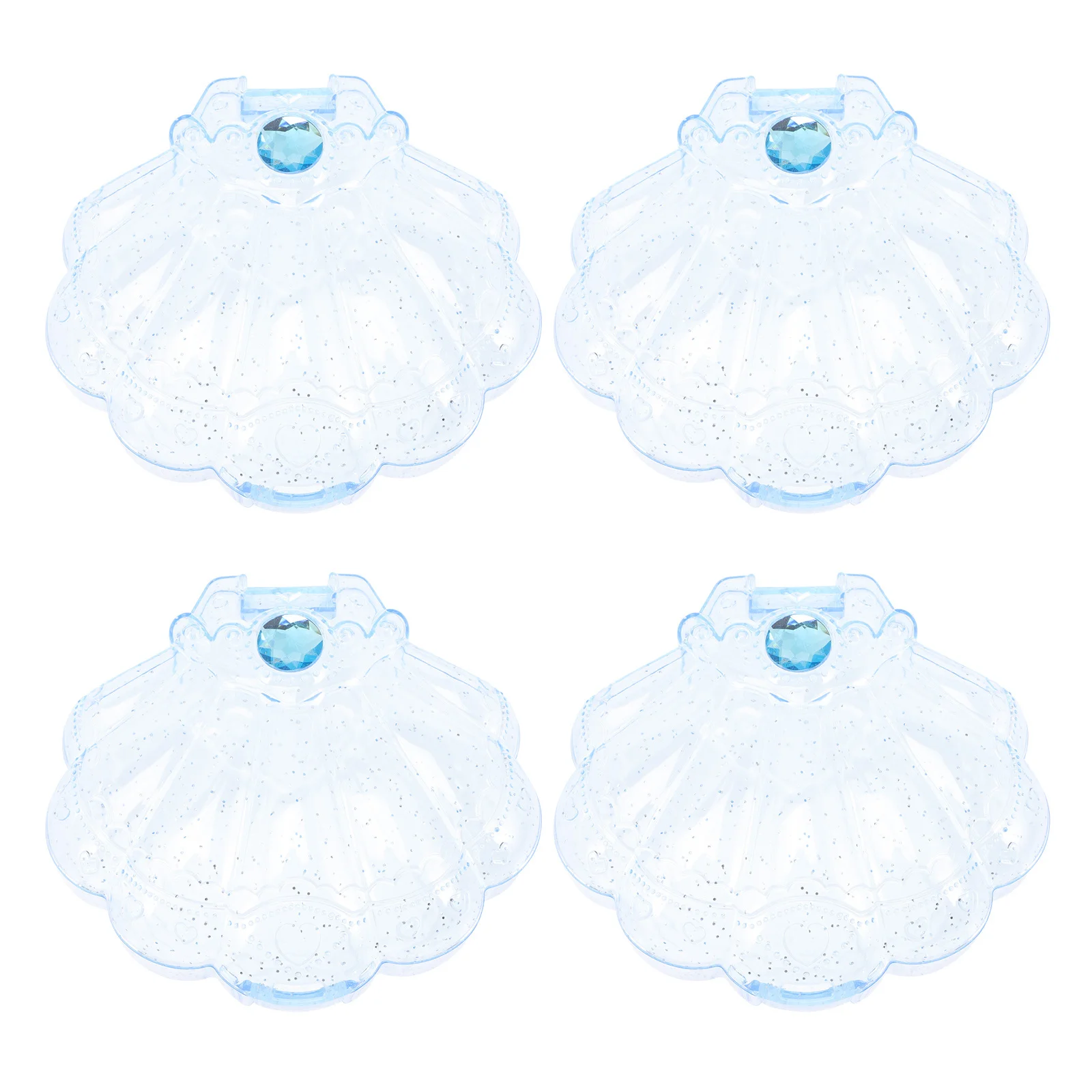 

4 шт., прозрачная коробка для конфет в форме ракушки, прочная легкая витрина для мелких предметов, подарков, коробка для хранения «сделай сам»