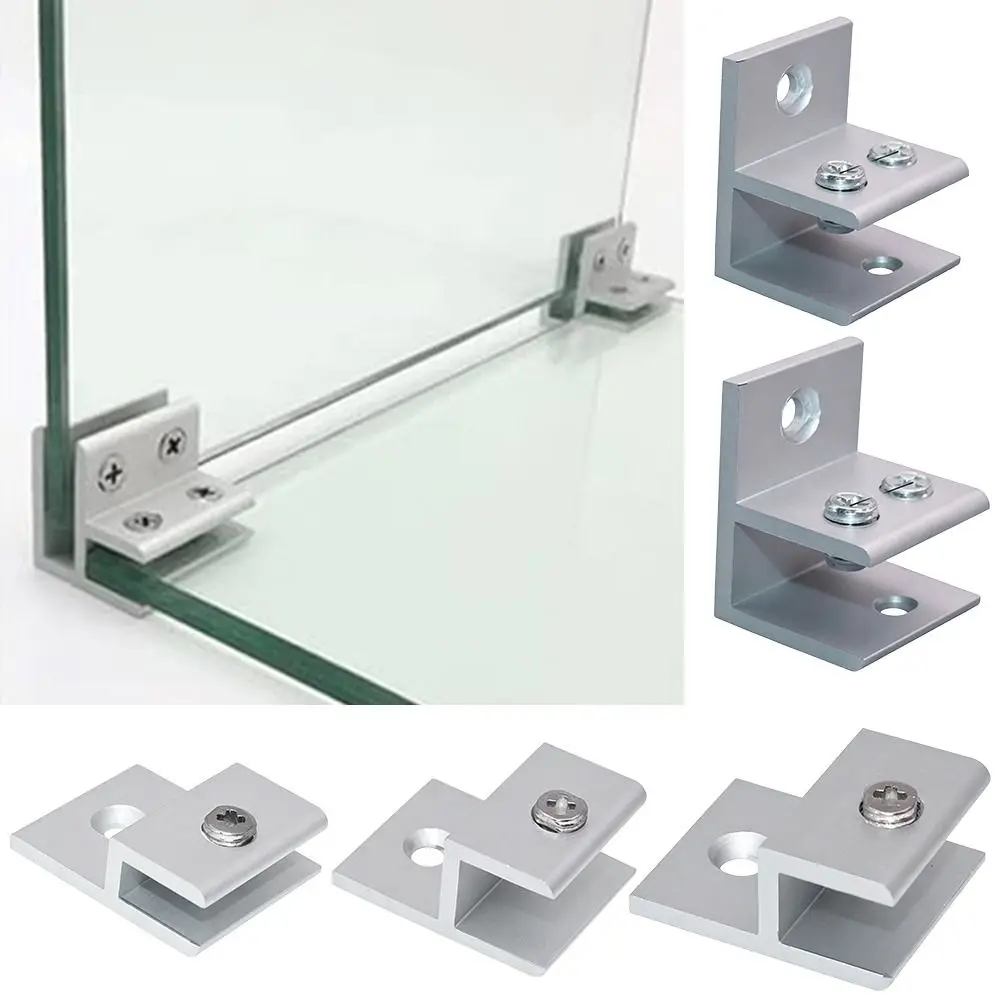 4pcs DIY Aluminum Alloy Glass Clamp Corrosion-resistant Load-Bearing Glass Bracket Multi-functional Mirror Holder Hardware