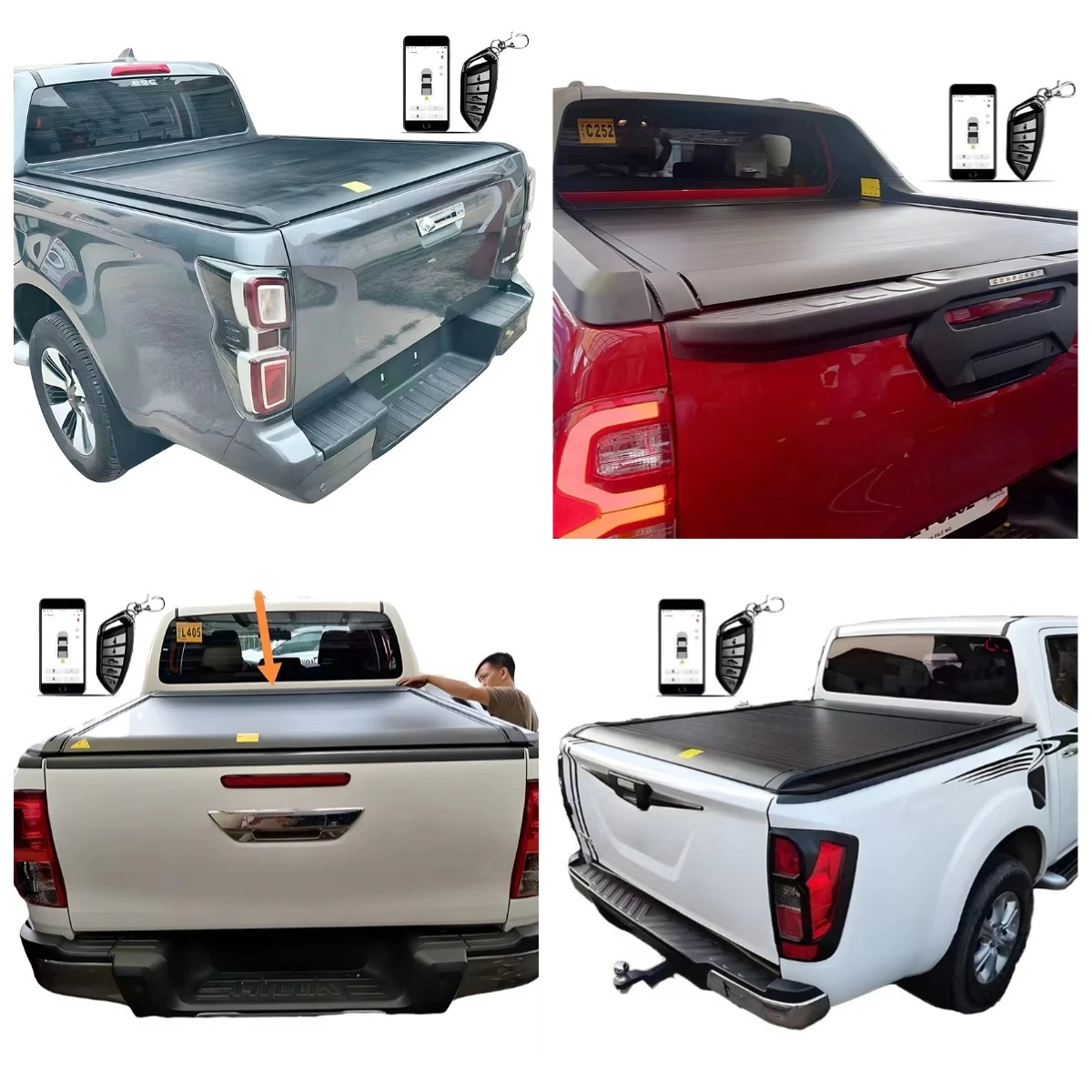

Electric Roll-up Retractable Tonneau Cover For VW Amarok Bt50 Bt-50 Hilux Revo Ranger Xlt Navara Np300 Triton L200 Dmax D-max