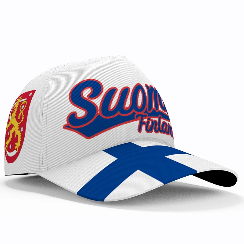 

Finland Male Youth Student Free Custom Name Number Photo Hat Nation Flag Finnish Swedish Suomi College Diy Country Baseball Cap