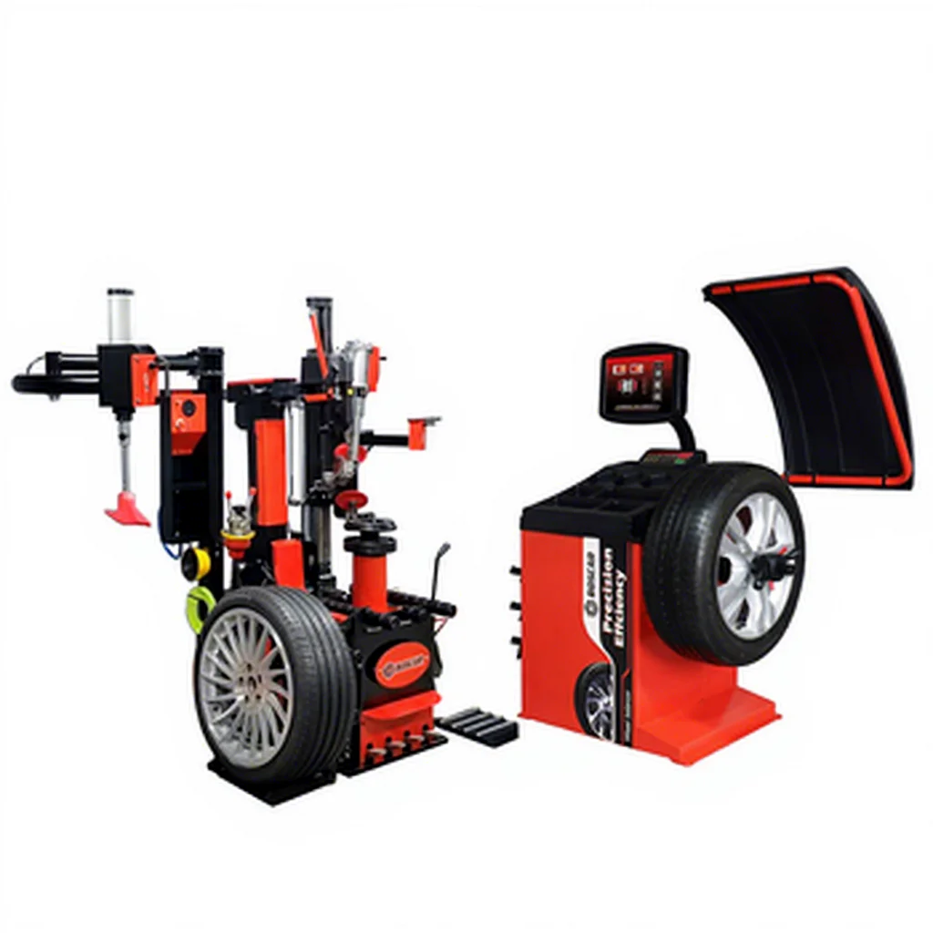 

12-28" Automatic Tire Changer & Wheel Balancer Combo Luxury Swing Arm No Disc Lean Back Tyre Changing Balancing Machine