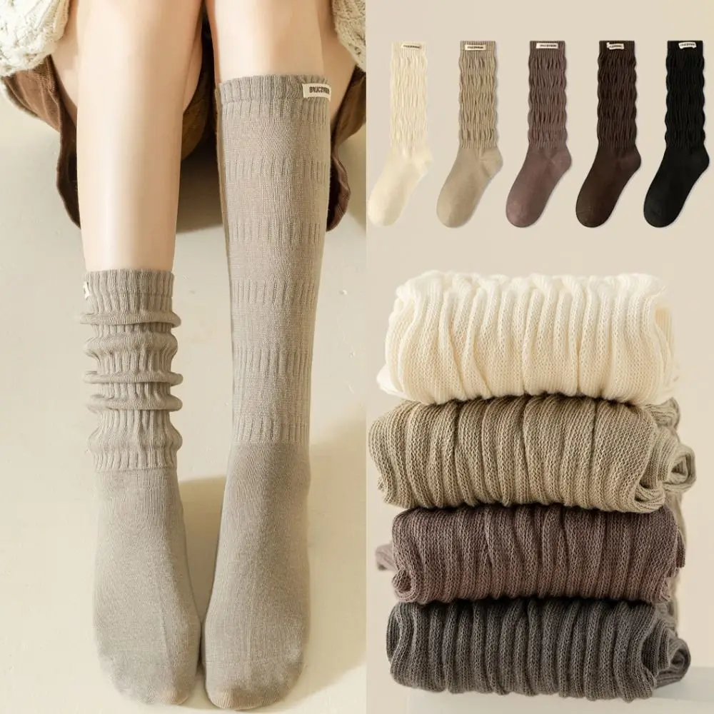 

Модные эластичные многоярусные носки до середины икры, хлопковые осенне-зимние длинные носки в стиле Лолиты, теплые чулки JK для женщин и девочек
