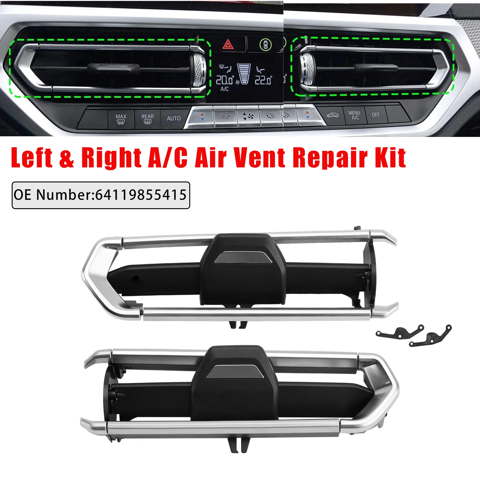 Left/Right A/C Air Vent Repair Kit 64119855415 for BMW F40 F44 G20 G26 G01 G29