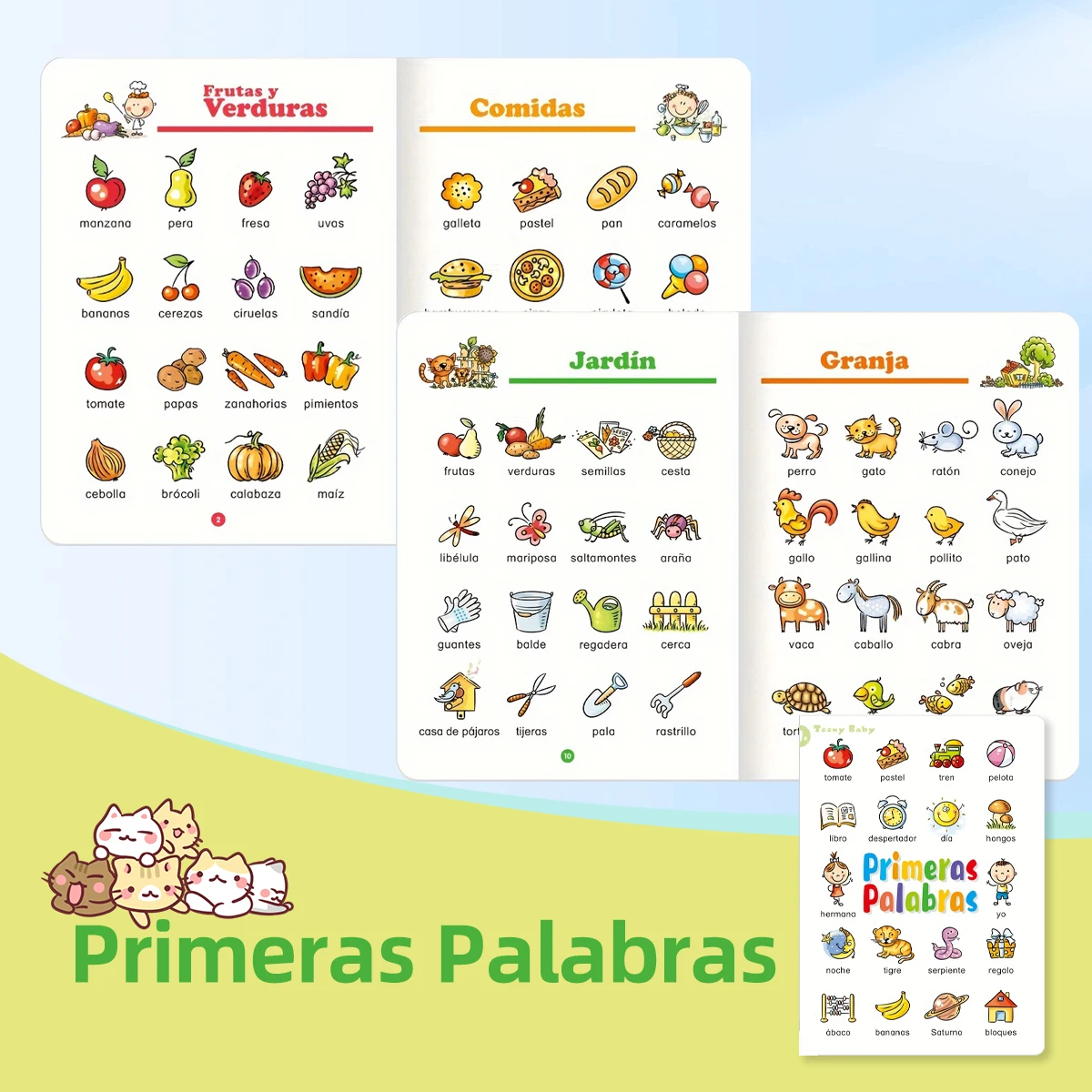 A 32-page Book For Baby To Learn Words With Pictures Cognitive Enhancement Puzzle Spanish