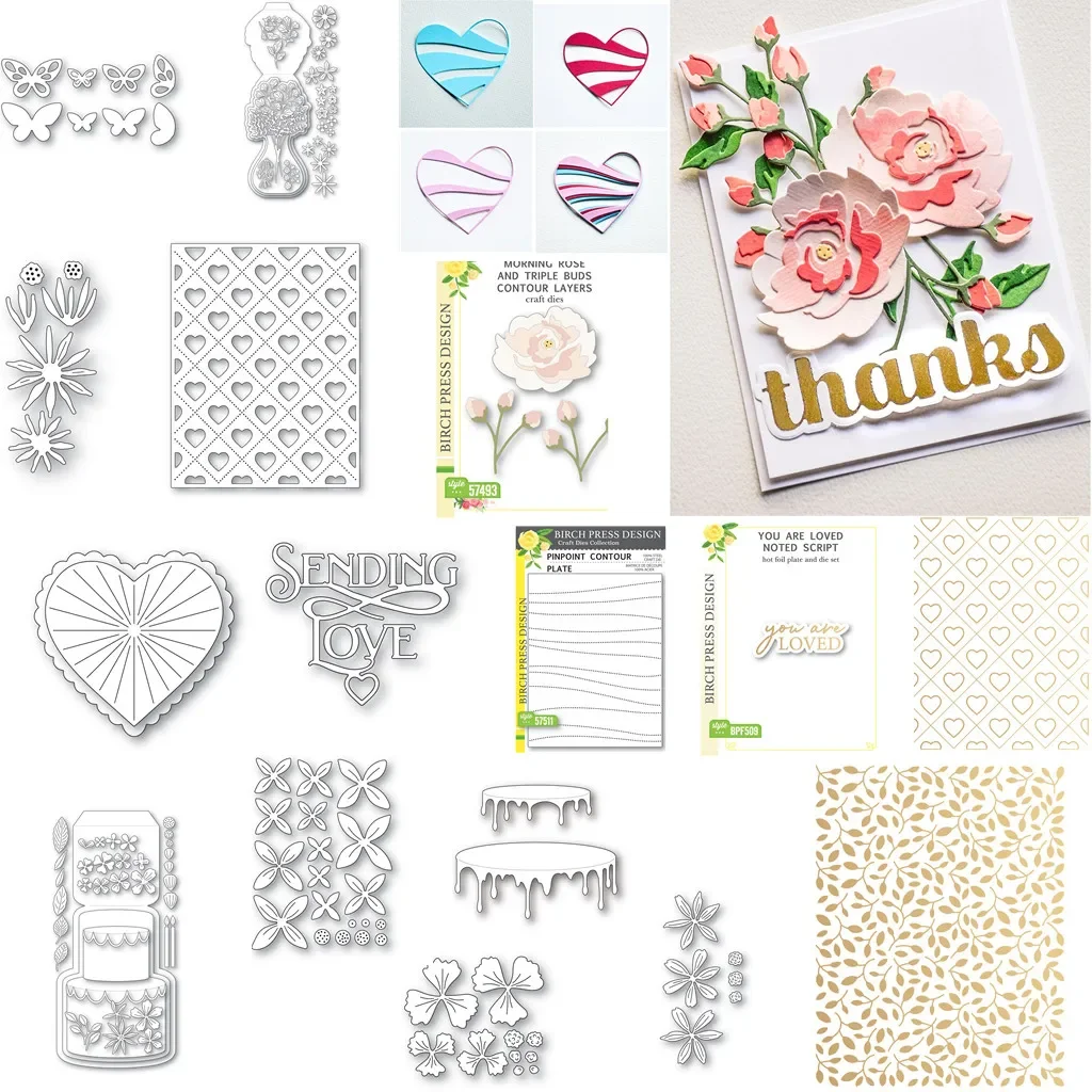 

Valentine's Day Heart Metal Cutting Dies Hot Foil DIY Scrapbook Supplies Paper Craft Handmade Make Album Card Punch Template