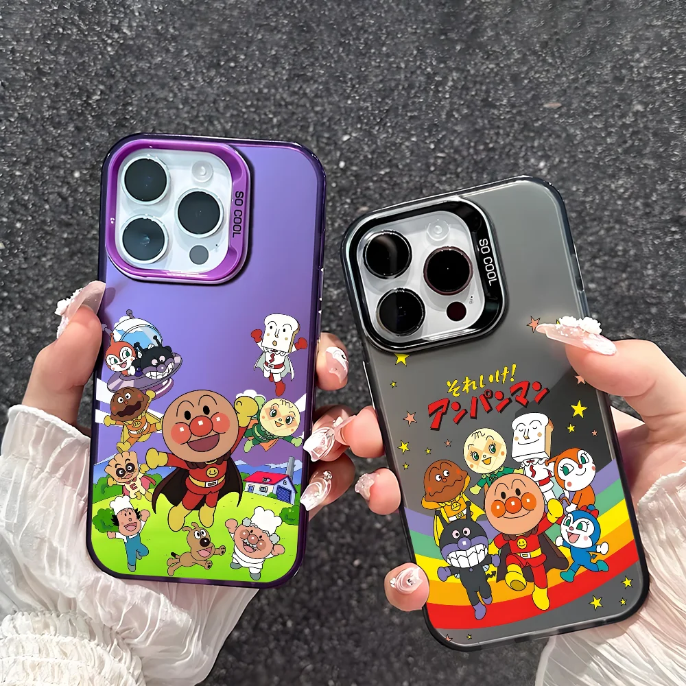 

Funny Anime A-Anpan-mans Phone Case For IPhone 17 16 15 14 13 12 11 Pro Max Plus Mini IMD Color Silver Shell