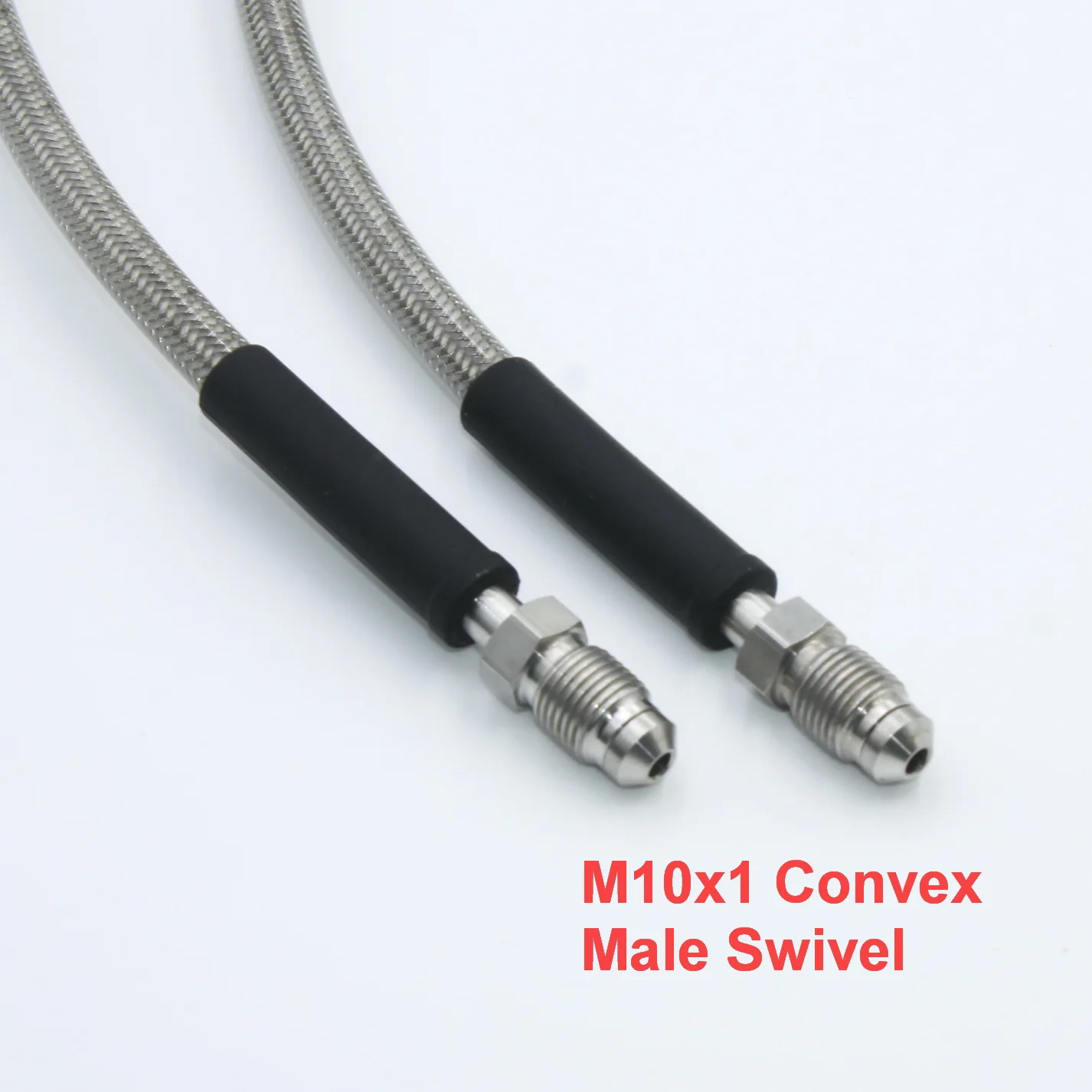 1 Para Stalowych Węży Hydraulicznych M10x1 Żeńskie Złącze Obrotowe + Męskie Złącze Koncentryczne M10x1 AN3 Oplotkowane Uniwersalne Przewody Hamulcowe Sprzęgła Olejowe — zdjęcie 2