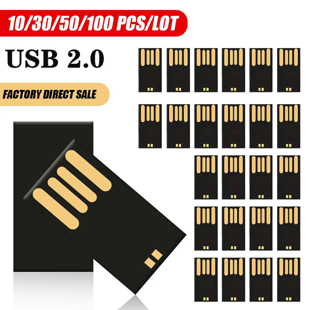 

10-100 шт., оптовая продажа с фабрики, USB2.0, 4 ГБ, 8 ГБ, 16 ГБ, 32 ГБ, 64 ГБ, U-диск, полуфабрикат, длинный флэш-накопитель, USB-флешки, карта памяти