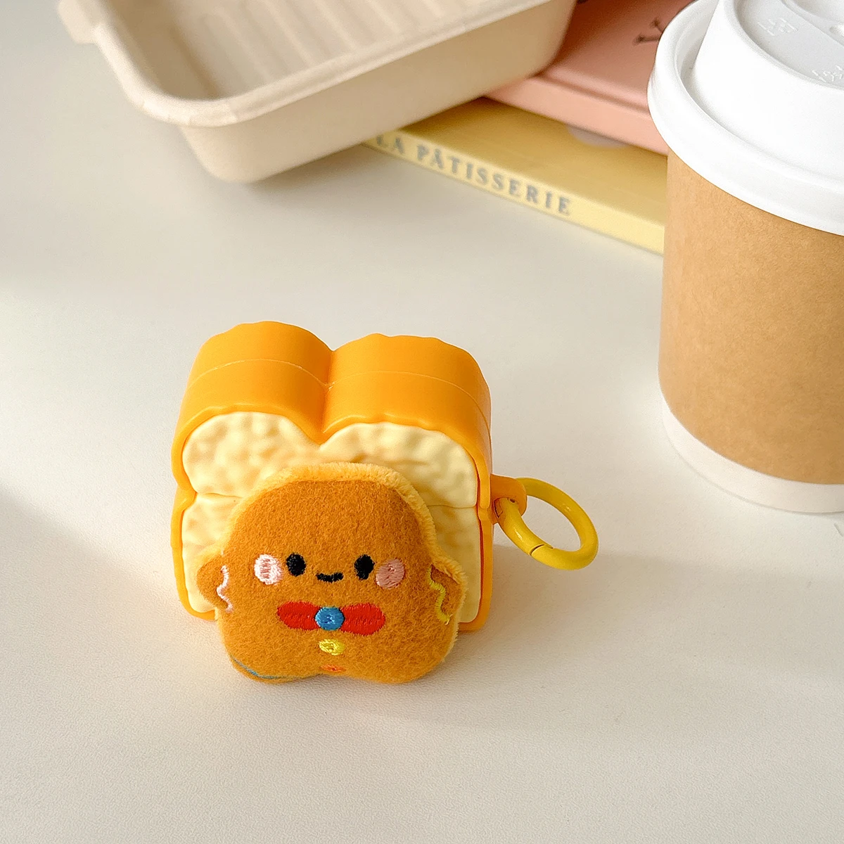 Earphone Case for Airpods 4 3 2 1  Funda Soft Silicone   Anti-fall Gingerbread man toast Shockproof Soft  Headphones Back Cover