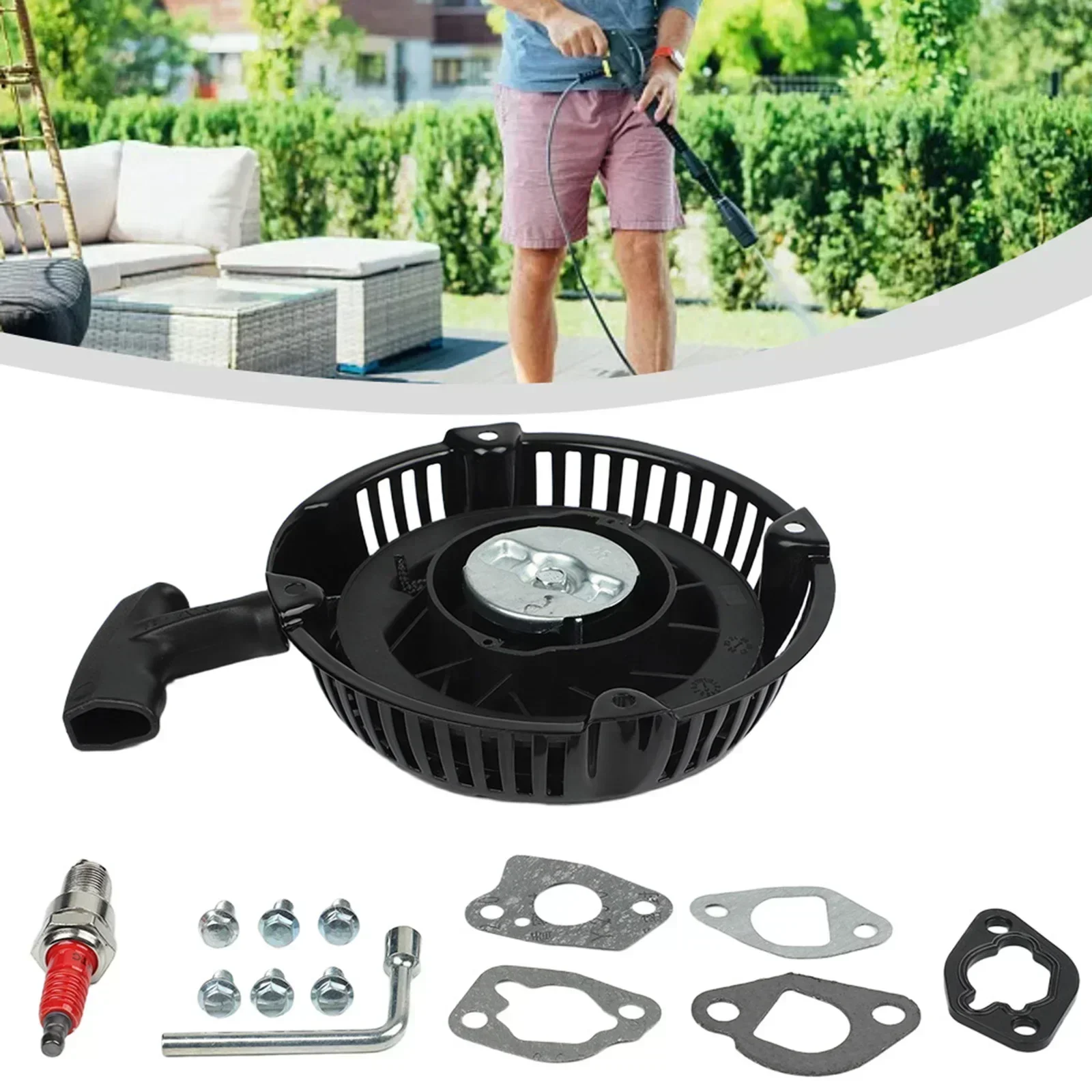 

Pull cord starter assembly for pressure washers with nylon starter rope suitable for WPX2700 WPX3200 and WPX3400