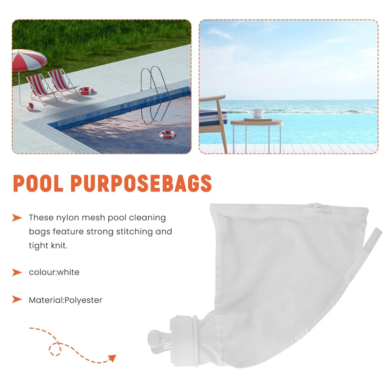 ABFS 3 PCS Substituição de saco com zíper se encaixa para Polaris 280,480 Limpador de piscina Saco de filtro multifuncional Sacos de limpeza de piscina