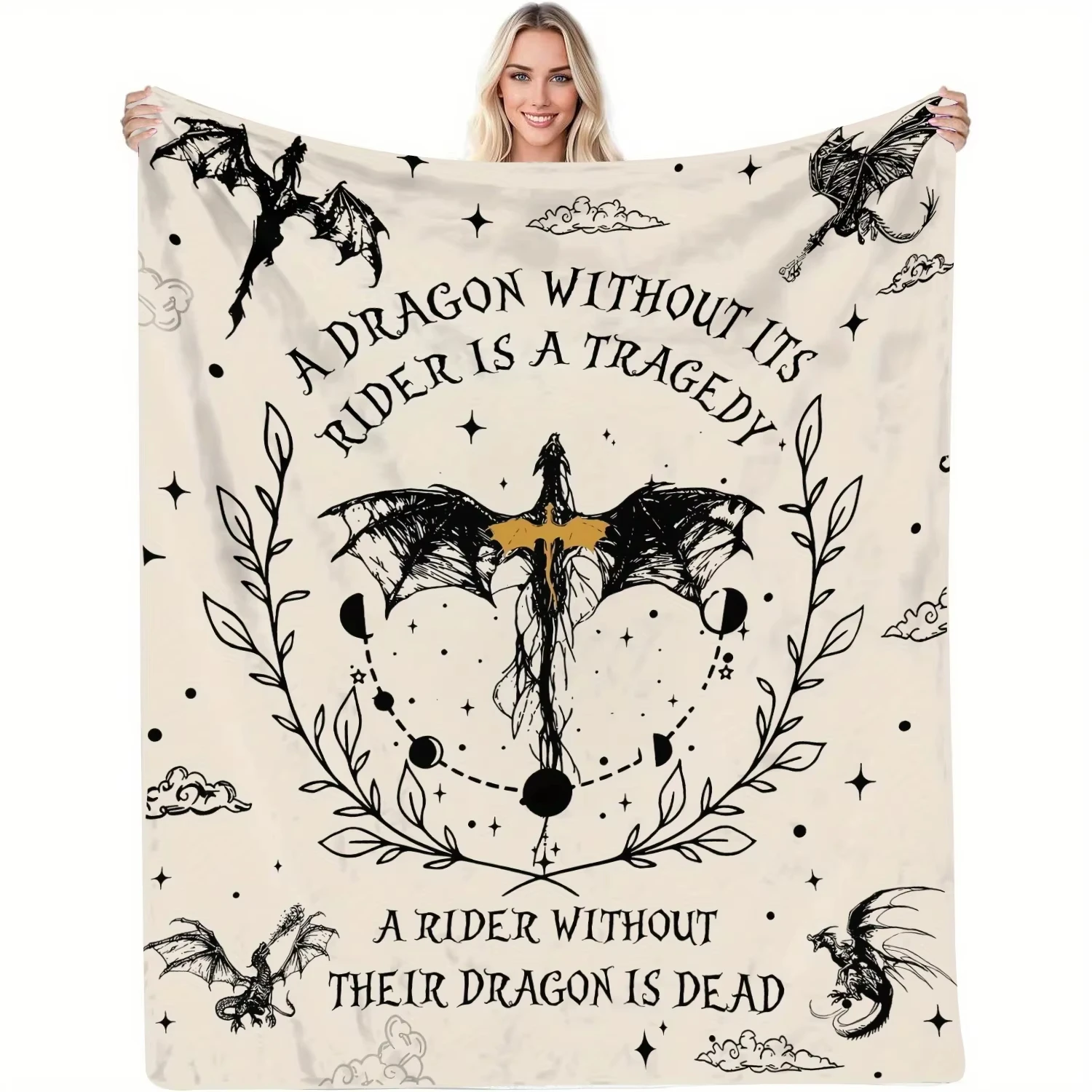 VIKAMA-Manta de dragón de fantasía, suave, para el hogar, dormitorio, sofá, manta para acampar al aire libre