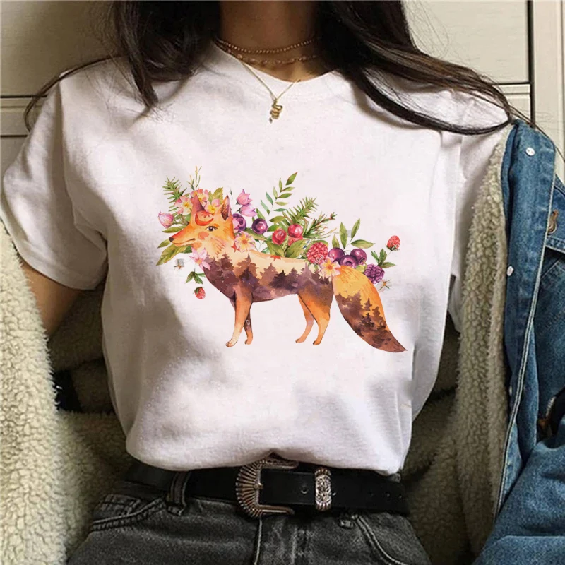 Funny Mushroom Print T-shirt Women's Fashion Versatile Top T-shirt Summer Cartoon T-shirt Kawaii Beautiful Women's T-Shirt.