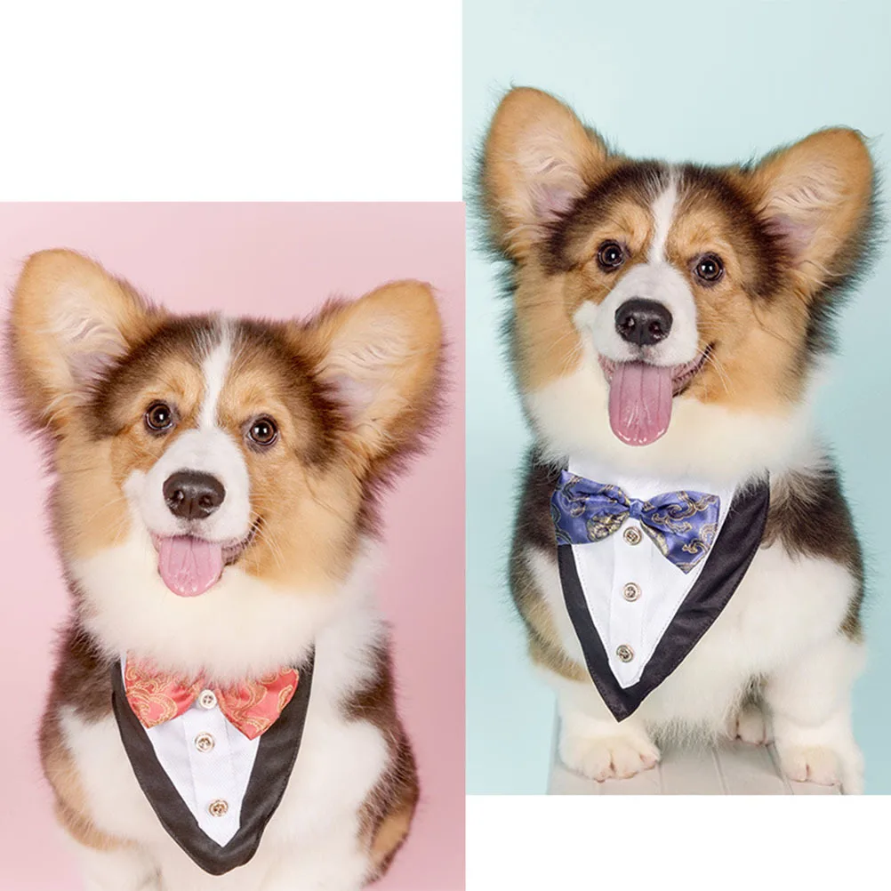 

Cat Drool Bib Red Bowknot Pet Scarf For Dogs Premium Material Party Wear Triangle Pinafore Pet Supplies Dog Accessories