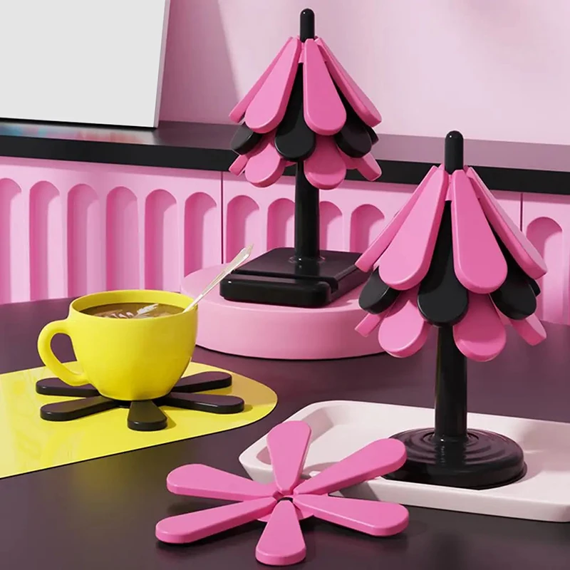 240 ° C Tree Design Untersetzer Teetasse Matte Anti Verbrühungen Hitzebeständige Tisch Topf Matte Isolierung Untersetzer Silikon Tischsets