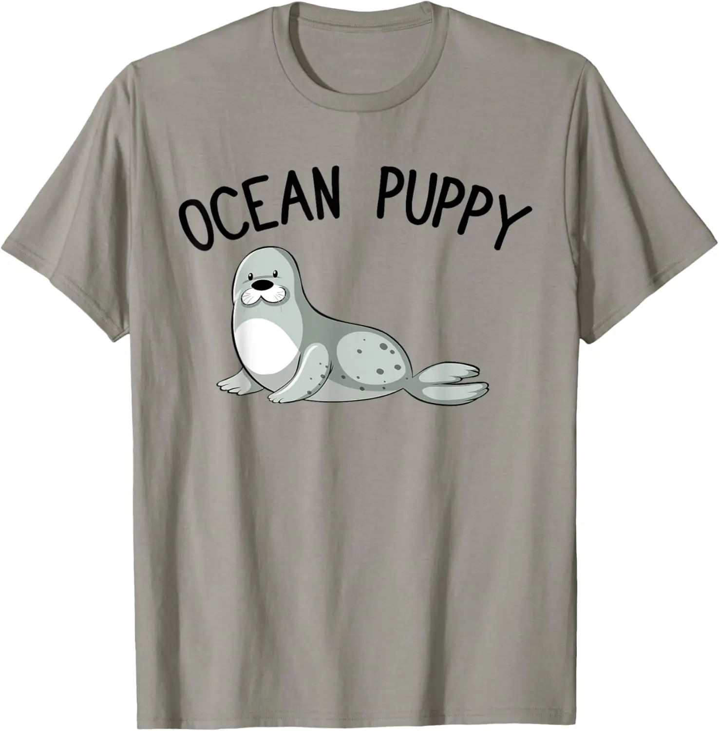 

Океанский щенок, милая футболка с рисунком печатью, забавная футболка с короткими рукавами для любителей животных для мужчин