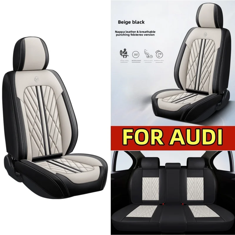 

Car seat cover waterproof artificial leather wear-resistant full wrap front and rear row 5 seat cover FOR AUDI Q3 A6 A7