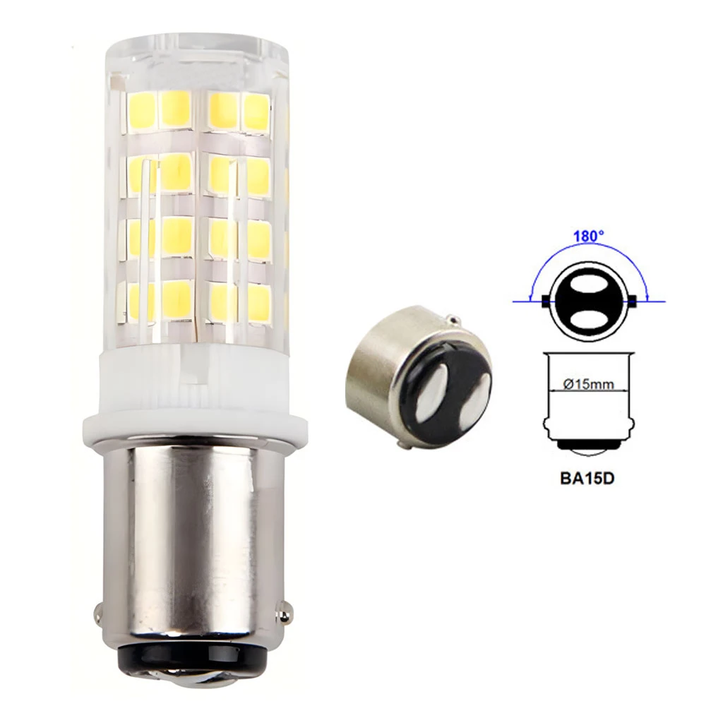 12V 24V 3W BA15D LED Light Bulb Bayonet Double Contact Base Landscape Path Deck RV Camper Marine Yacht Boat Trailer Lighting
