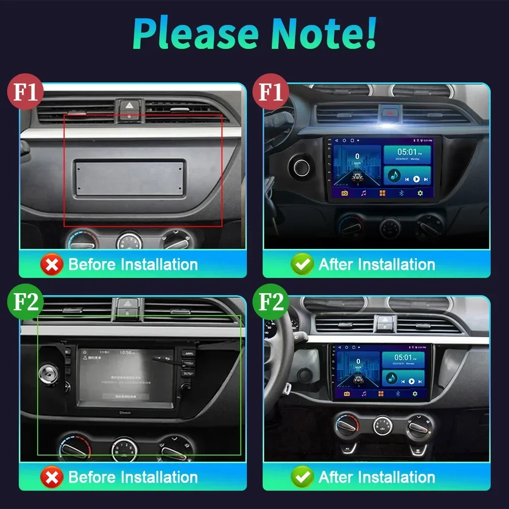 NEW Android 14 Kia RIO 4 2016-2020 Android 14 Car Radio Multimedia Navigation 4G GPS Apple CarPlay Touch Screen Bluetooth Stereo