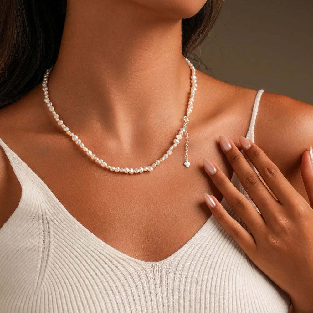 Hengsheng 4-5mm Baroque Freshwater Pearl Necklaces 38cm 45cm 50cm 925sterling Silver Necklaces Jewelry Gift 2025 New Arrivals