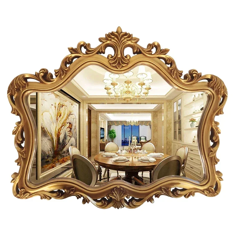 Vintage Wavy Mirror Shower Living Room Aesthetic Wall Art Bedroom Makeup Garden Modern Mirror Princess Hogar Home Decorations